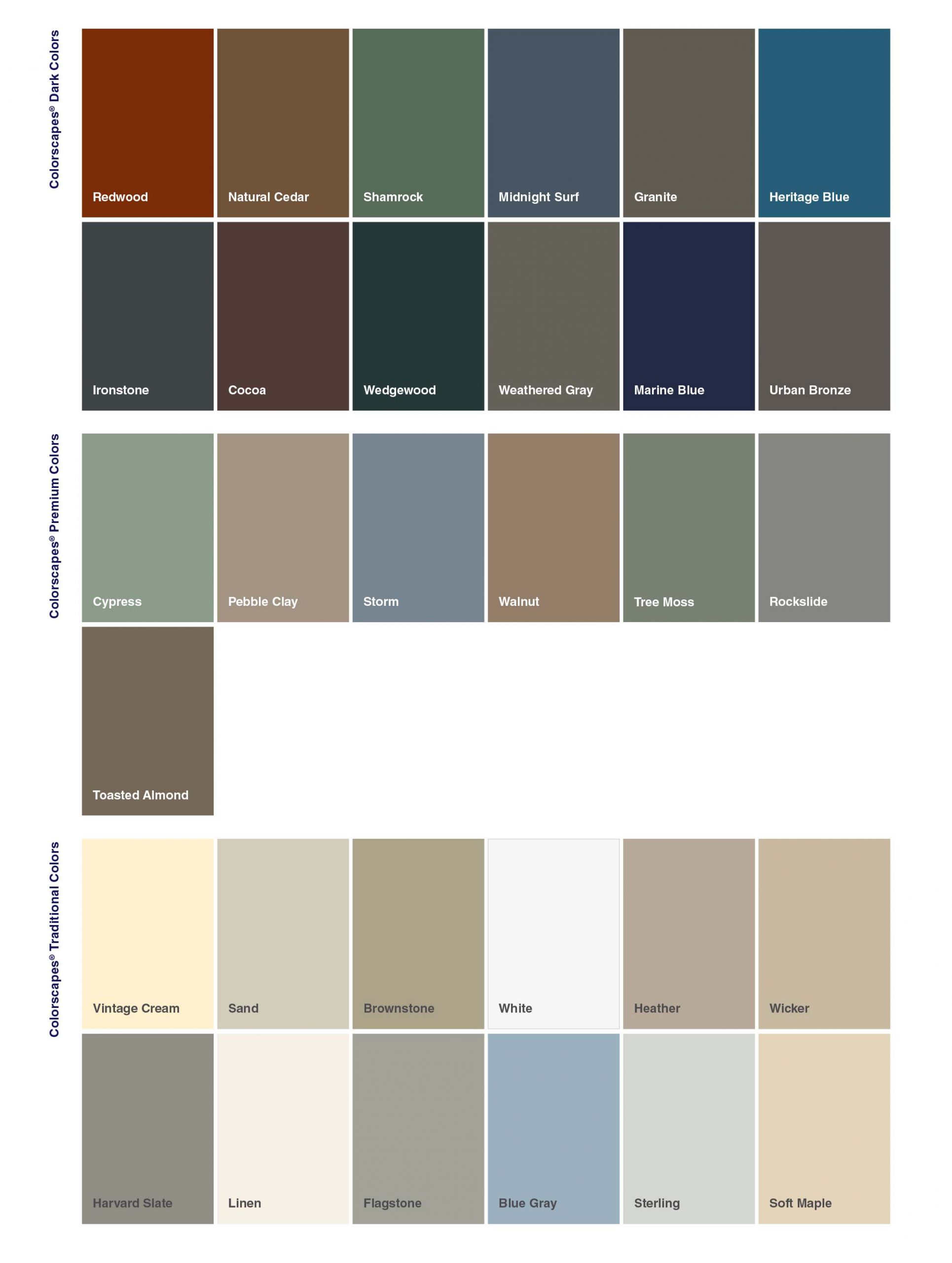 sample vinyl siding colours