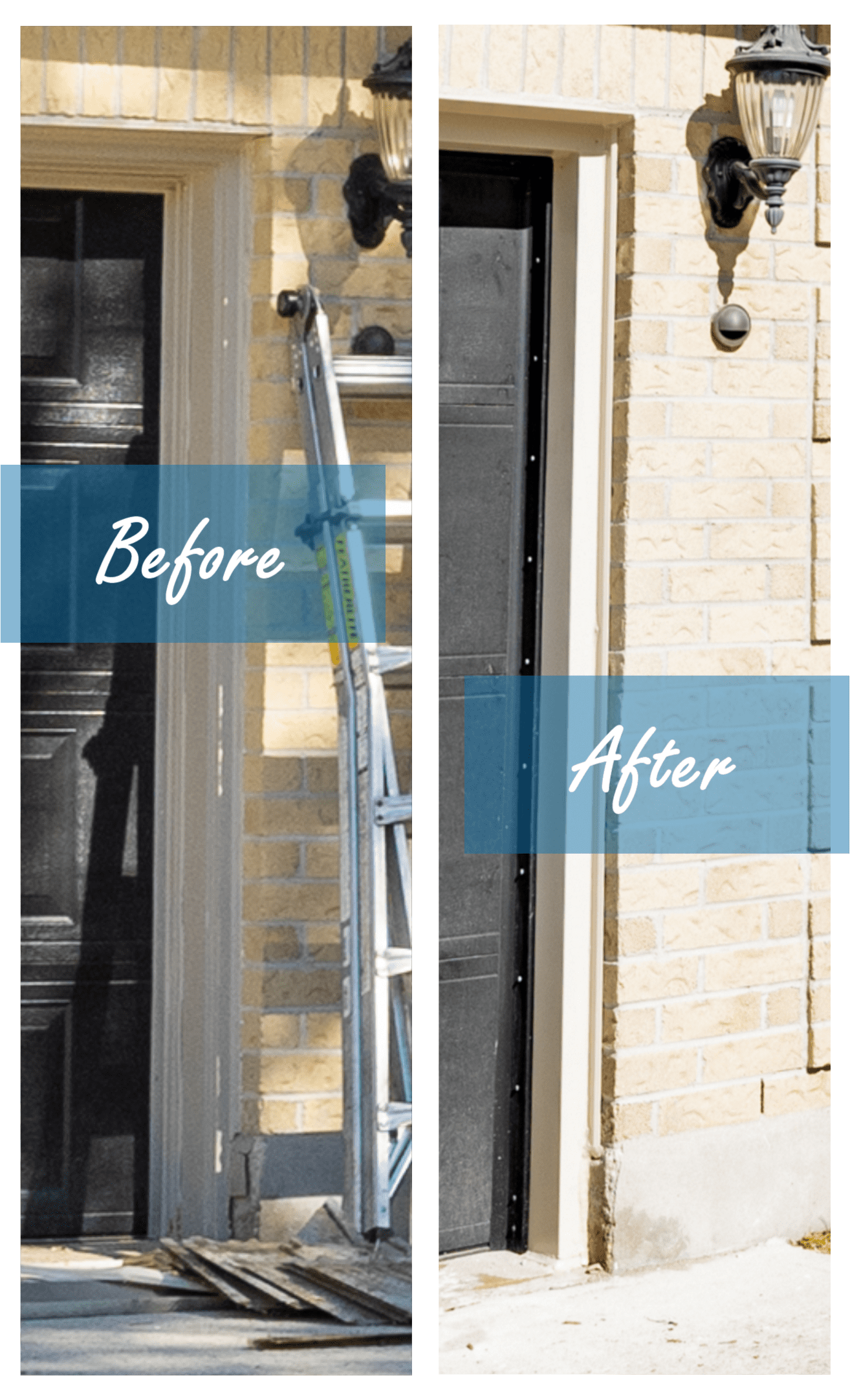 garage door capping before and after